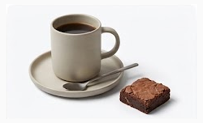 Koffie en brownie voor Waardering